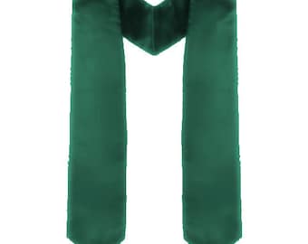Hunter Green Satin Graduation Stole for Adults | Grad Sash | Choir or Clergy Stoles | Pointed Stoles for Graduation, Church Stole