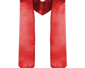 Red Satin Graduation Stole for Adults | Grad Sash | Choir or Clergy Stoles | Pointed Stoles for Graduation 2023, Church Stole