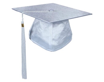 Shiny White Graduation Cap with Your Choice of Tassel Color! | Tassels Available in 14 Colors | Grad Caps for DIY Decor