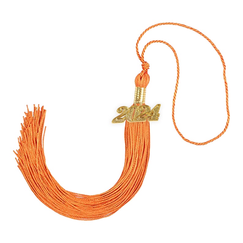 2024 Graduation Tassels w/ Year Charm in Gold or Silver Finish Date Drop 2024 or 2023 14 Colors Available Made to Order image 5