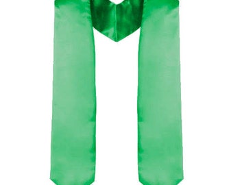 Kelly Green Satin Graduation Stole for Adults | Grad Sash | Choir or Clergy Stoles | Pointed Stoles for Graduation 2025, Church Stole