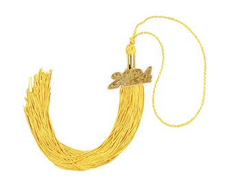 2024 Gold Graduation Tassel w/ Year Charm in Gold or Silver Finish | Date Drop 2023, 2022, 2021, 2020 | Car Tassel Decoration