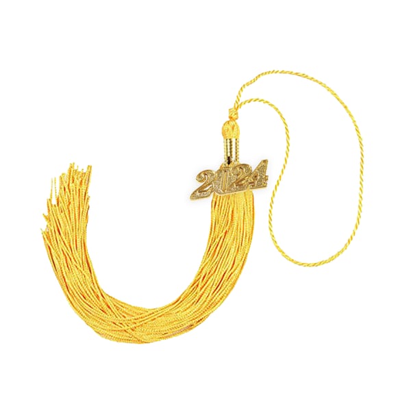 2024 Gold Graduation Tassel w/ Year Charm in Gold or Silver Finish | Date Drop 2023, 2022, 2021, 2020 | Car Tassel Decoration