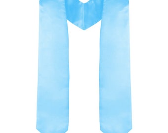 Light Blue Satin Graduation Stole for Adults | Grad Sash | Choir or Clergy Stoles | Pointed Stoles for Graduation 2023, Church Stole