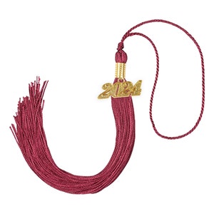 2024 Graduation Tassels w/ Year Charm in Gold or Silver Finish Date Drop 2024 or 2023 14 Colors Available Made to Order image 4