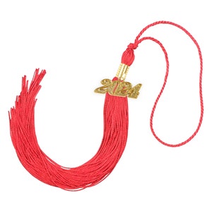 2024 Graduation Tassels w/ Year Charm in Gold or Silver Finish Date Drop 2024 or 2023 14 Colors Available Made to Order image 7