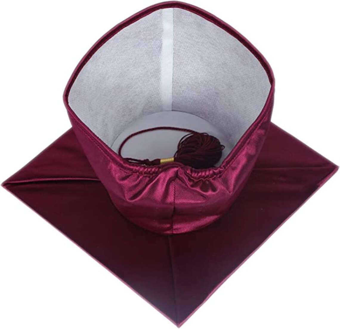 Shiny Maroon Graduation Cap With Tassel and Gold Year Charm | Blank ...