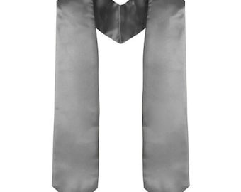 Silver Satin Graduation Stole for Adults | Grad Sash | Choir or Clergy Stoles | Pointed Stoles for Graduation 2025, Church Stole