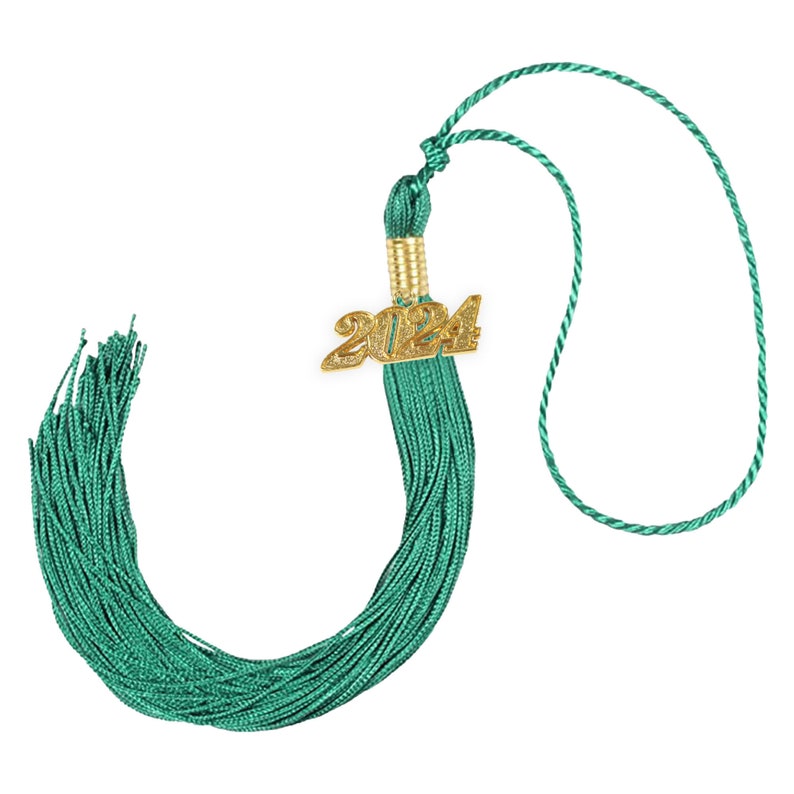 2024 Graduation Tassels w/ Year Charm in Gold or Silver Finish Date Drop 2024 or 2023 14 Colors Available Made to Order image 10