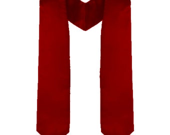 Maroon Satin Graduation Stole for Adults | Grad Sash | Choir or Clergy Stoles | Pointed Stoles for Graduation 2023, Church Stole