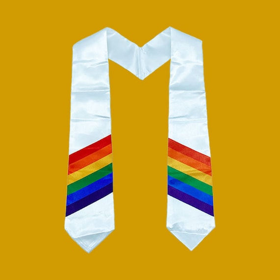 Pride Graduation Stole | Design Your Own | Free Shipping Graduation Stole with Multicolor Stripes display picture 1