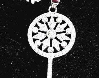 Sterling Silver Key Pendant Necklace, Cubic Zirconia, 20-22" Chain
