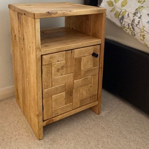 PAIR of Rustic Bedside Tables Industrial Night Stands Etsy