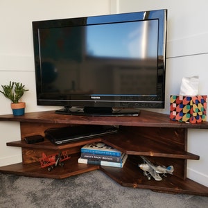 L Corner TV Stand unit cabinet Etsy