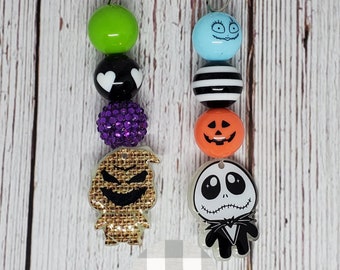 Nightmare Keychain, Beaded Keychain, Halloween Keychain, Christmas Keychain, Jack, Oogie, Jack Keychain, Oogie Keychain