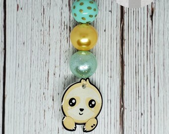 Sloth Keychain, Sloth Beaded Keychain, Beaded Keychain, Cute Sloth, Sloth Lover, Sloth Gift, Stocking Stuffer, Cute Gift, Small Gift