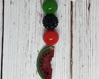 Watermelon Keychain, Watermelon Beaded Keychain, Beaded Keychain, Keychain, Stocking Stuffer, Party Favor, Small Gift, Cute Gift