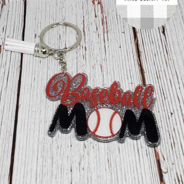 Baseball Mom Keychain, Sports Mom, Baseball Mom, Baseball Keychain, Sporty Mom, Gift for Mom, Keychain for Mom, Mother's Day Gift