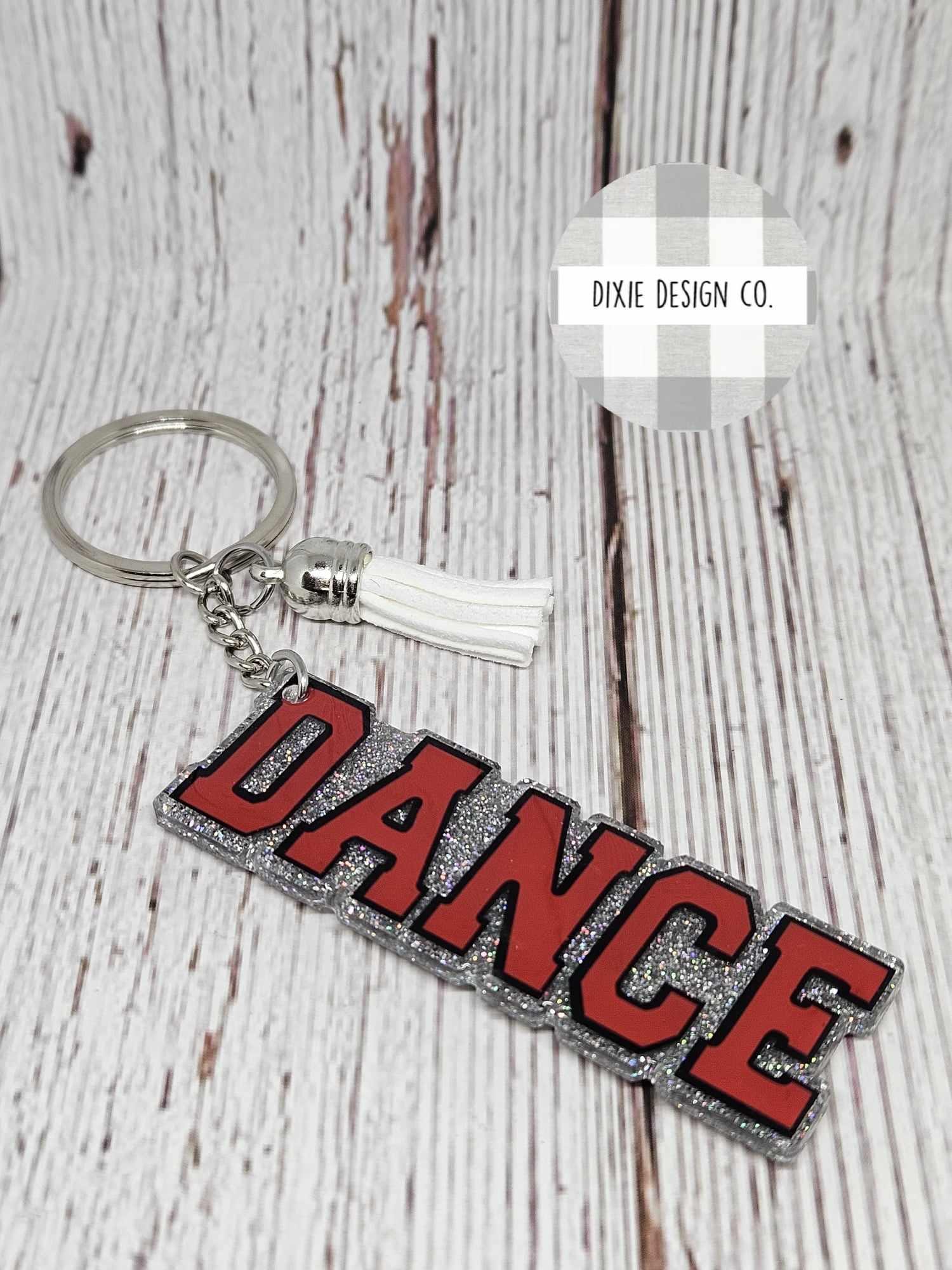 Dance Keychain, Dance, Keychain, Black and Red, Bag Charm, Sports Bag ...
