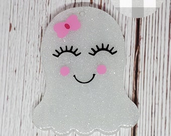 Ghost Keychain, Girl Ghost, Halloween Keychain, Cute Ghost, Keychain, Halloween, Small Gift, Halloween Gift, Stocking Stuffer, Party Favor