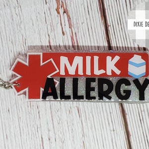 Allergy Tag Keychain, Allergy Pen, Nut Allergy, Milk Allergy, Egg Allergy, Kids Keychain, Health Keychain, Back to School, Allergy image 3