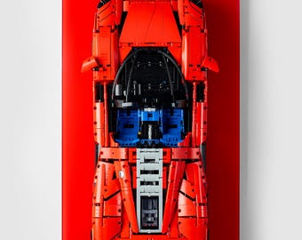 HUYL Display Frame for Lego Technic Ferrari Daytona SP3 Racing Car 42143, Compatible with Lego Ferrari, Gift Ideas for Lego Car Wall Mount