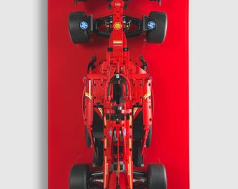 HUYL Display Frame for Lego Technic Ferrari SF-24 F1 Racing Car 42207, Lego Ferrari, Gift Ideas for Lego Car Wall Mount Wallboard