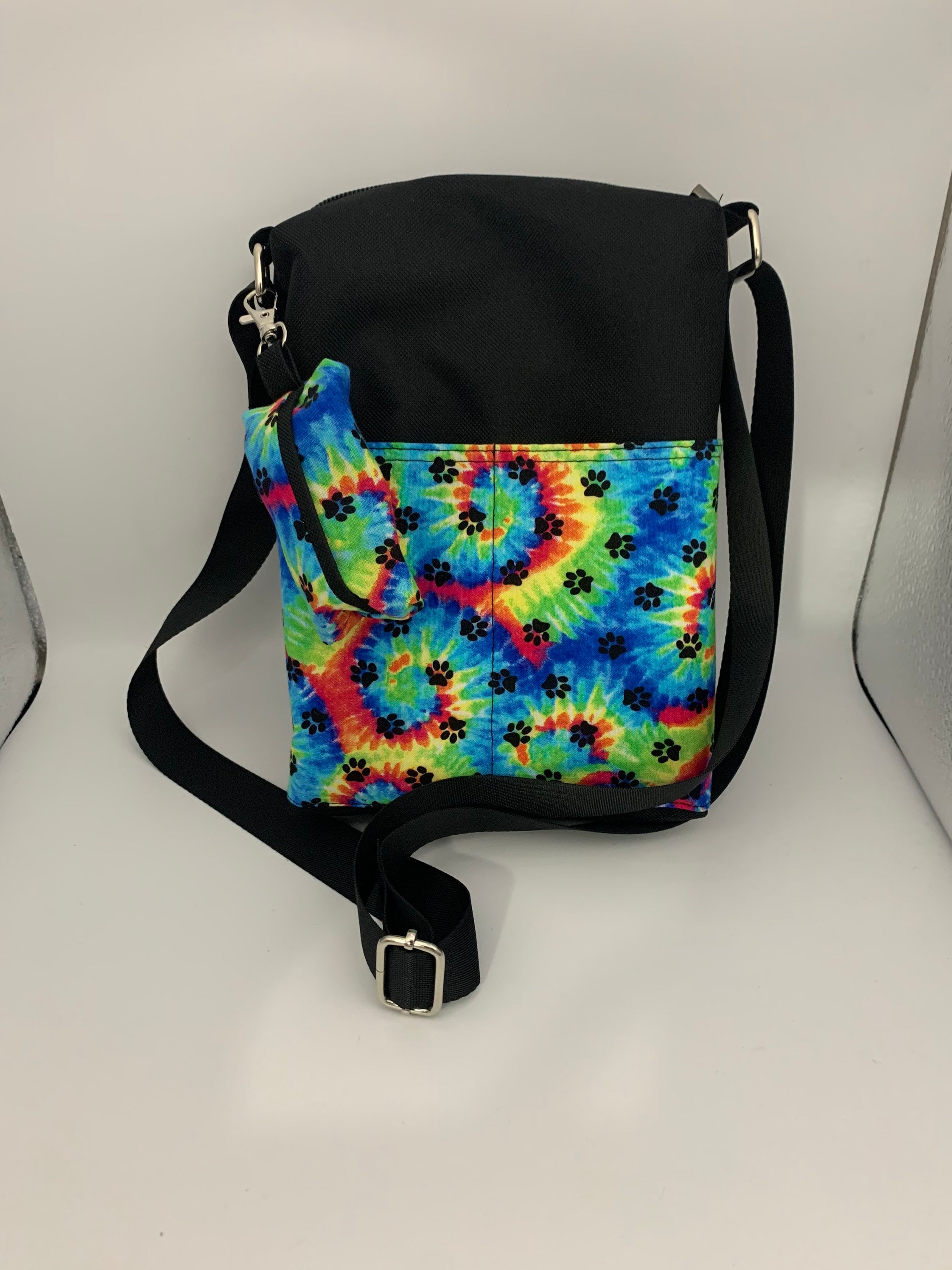 Dog walking bag with poop bag dispenser. Waterproof canvas