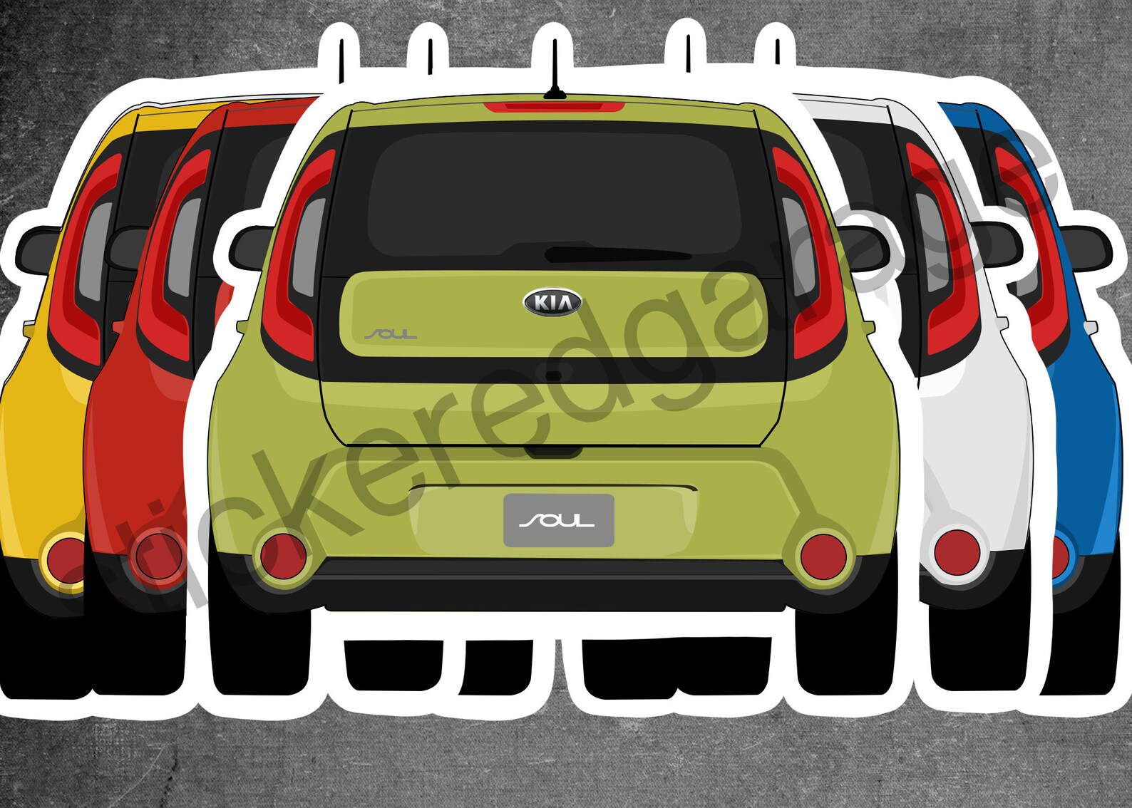 2017 Kia Soul Rear Matte Vinyl Sticker Etsy