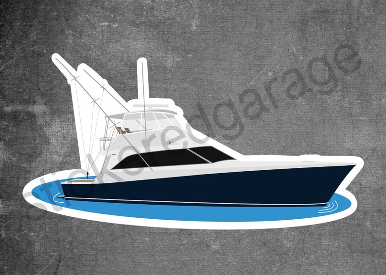 Yacht Boat Matte Vinyl Sticker Etsy