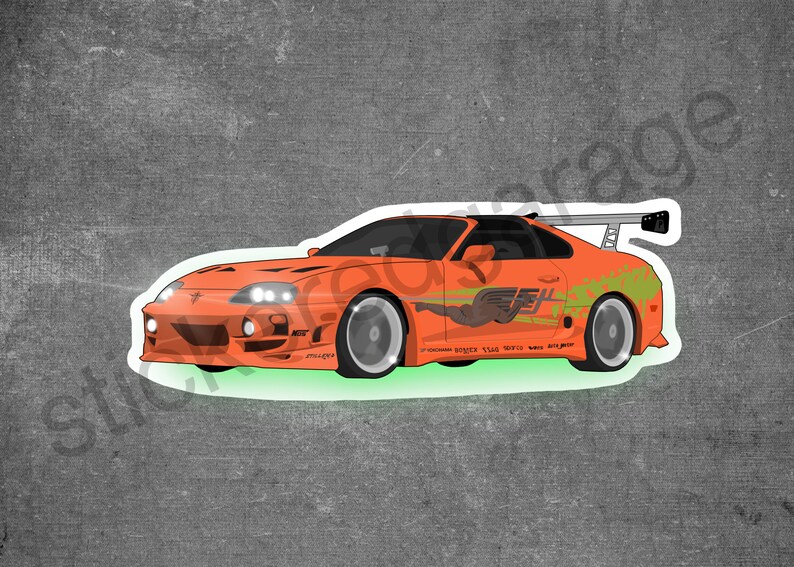 The Fast and the Furious Matte Vinyl Sticker 1994 Toyota Supra Mark IV