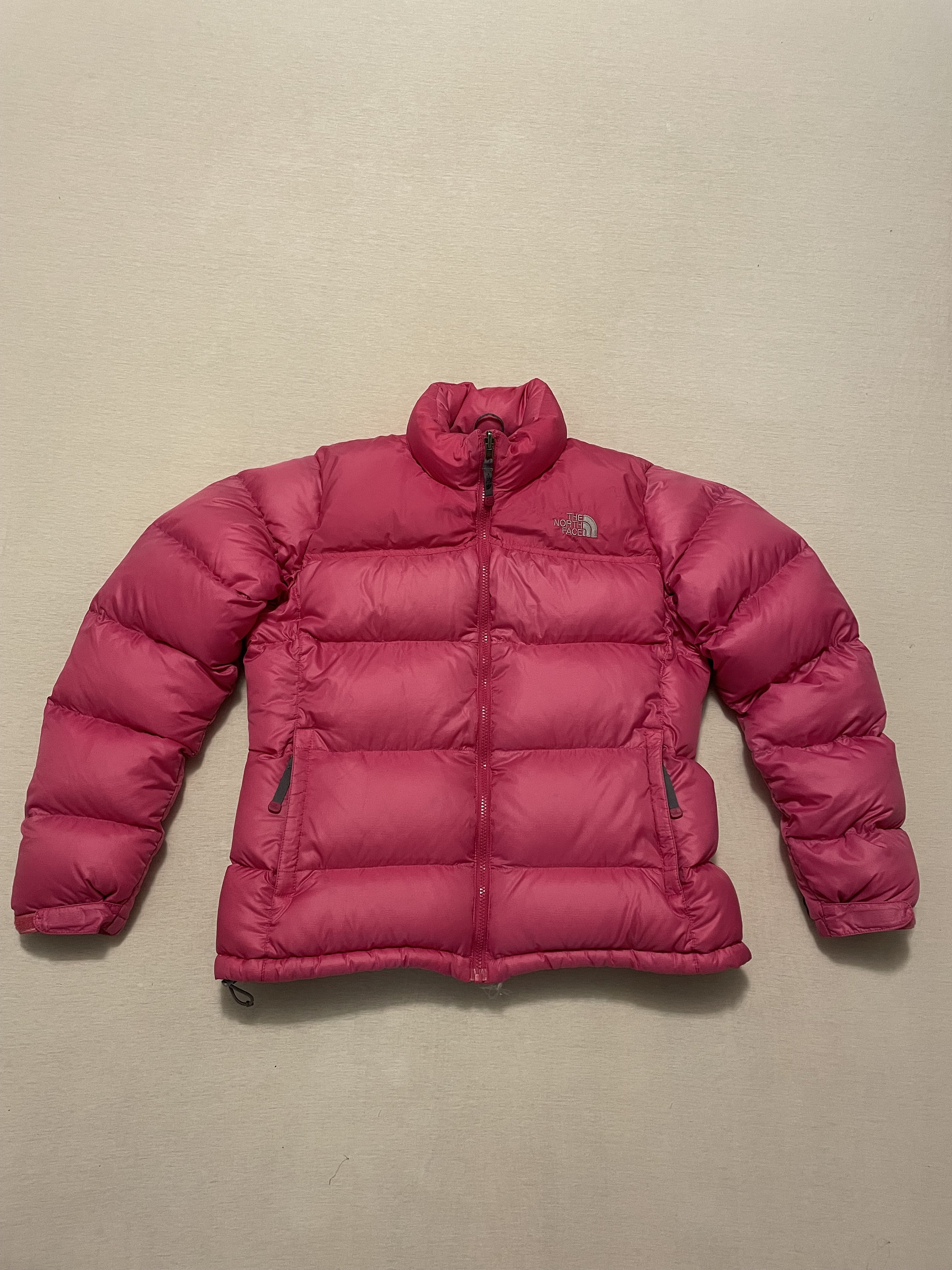 north face light pink puffer jacket