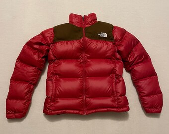north face coat red