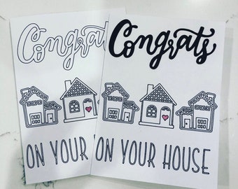 Congrats on your move // New House Card // housewarming card // house congrats card // moving card // Desert Doodles and Dots