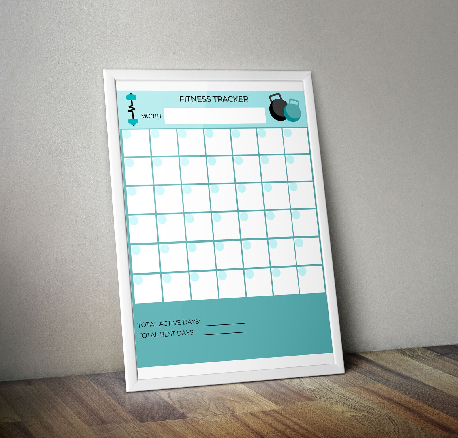 Monthly Fitness Tracker PDF Etsy