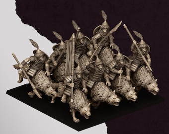 Sons of Marduk Hobgoblin Wolf Riders with Lances | Highlands Miniatures