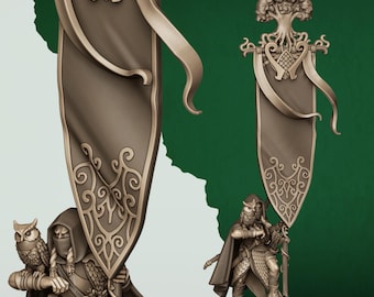 Feral Elf Battle Standard Bearer | Highlands Miniatures