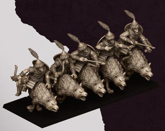Sons of Marduk Hobgoblin Wolf Riders with Bows | Highlands Miniatures