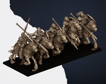 Mounted Norse Raiders With Spears  | Highlands Miniatures