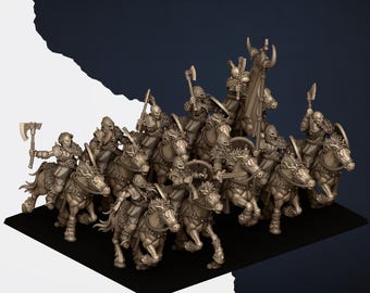Mounted Norse Raiders With Hand Weapons  | Highlands Miniatures