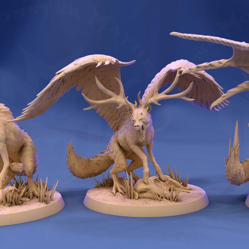 Peryton resin miniature 3 versions for Dnd / tabletop / | Etsy