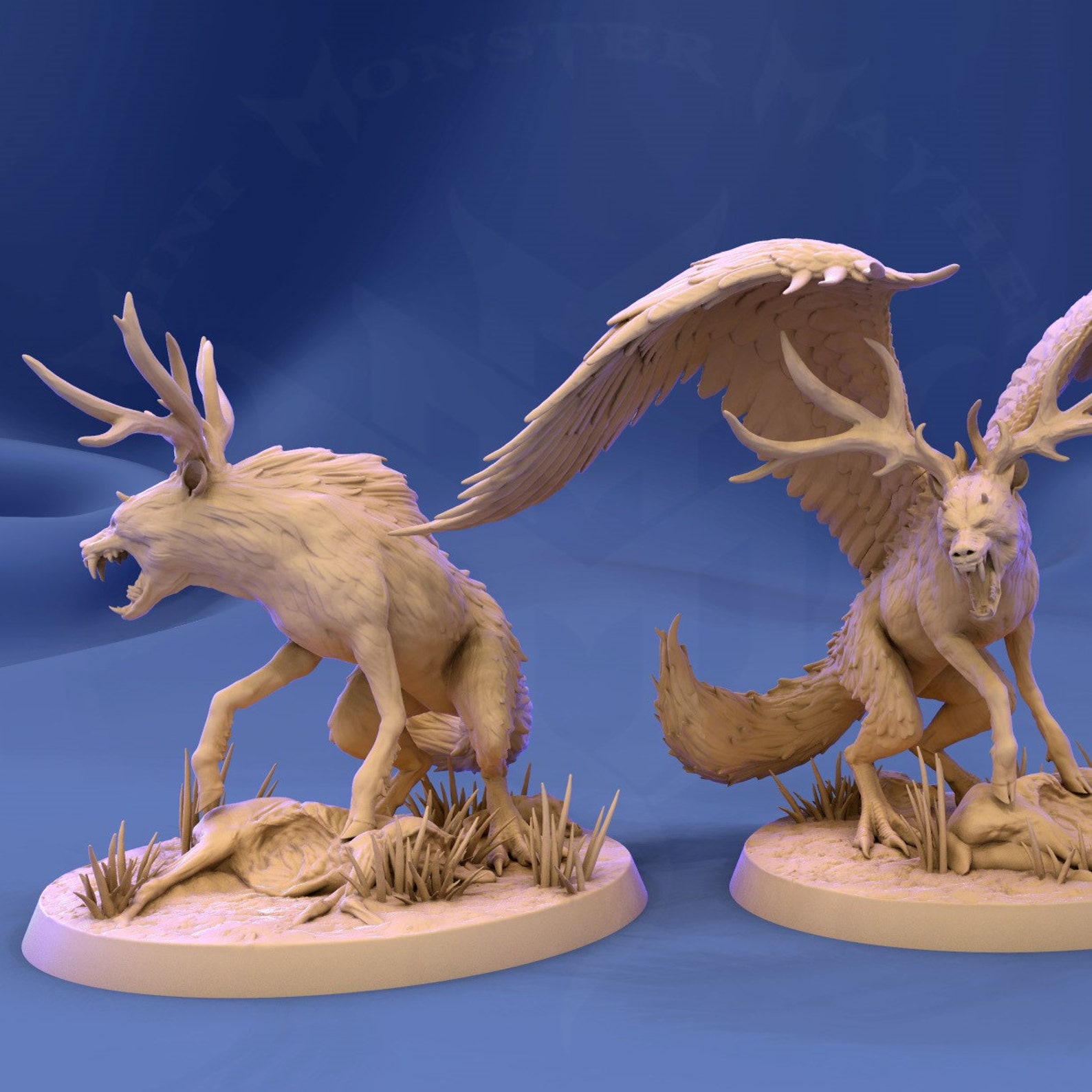 Peryton resin miniature 3 versions for Dnd / tabletop / | Etsy