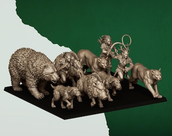 Feral Elf Wild Animal Pack | Highlands Miniatures
