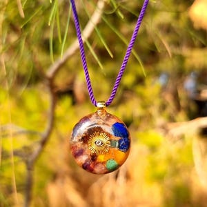 Sun Orgonite Talisman – Crystal Healing Pendant with for Protection, Balance, Spiritual Growth