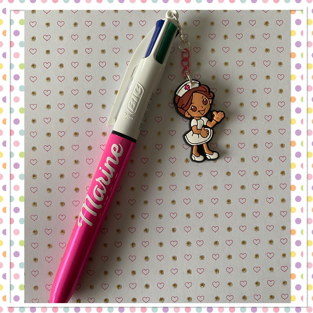 Stylo Bic 4 Couleurs Personnalis?� Avec Breloque Infirmi?�re / - Etsy