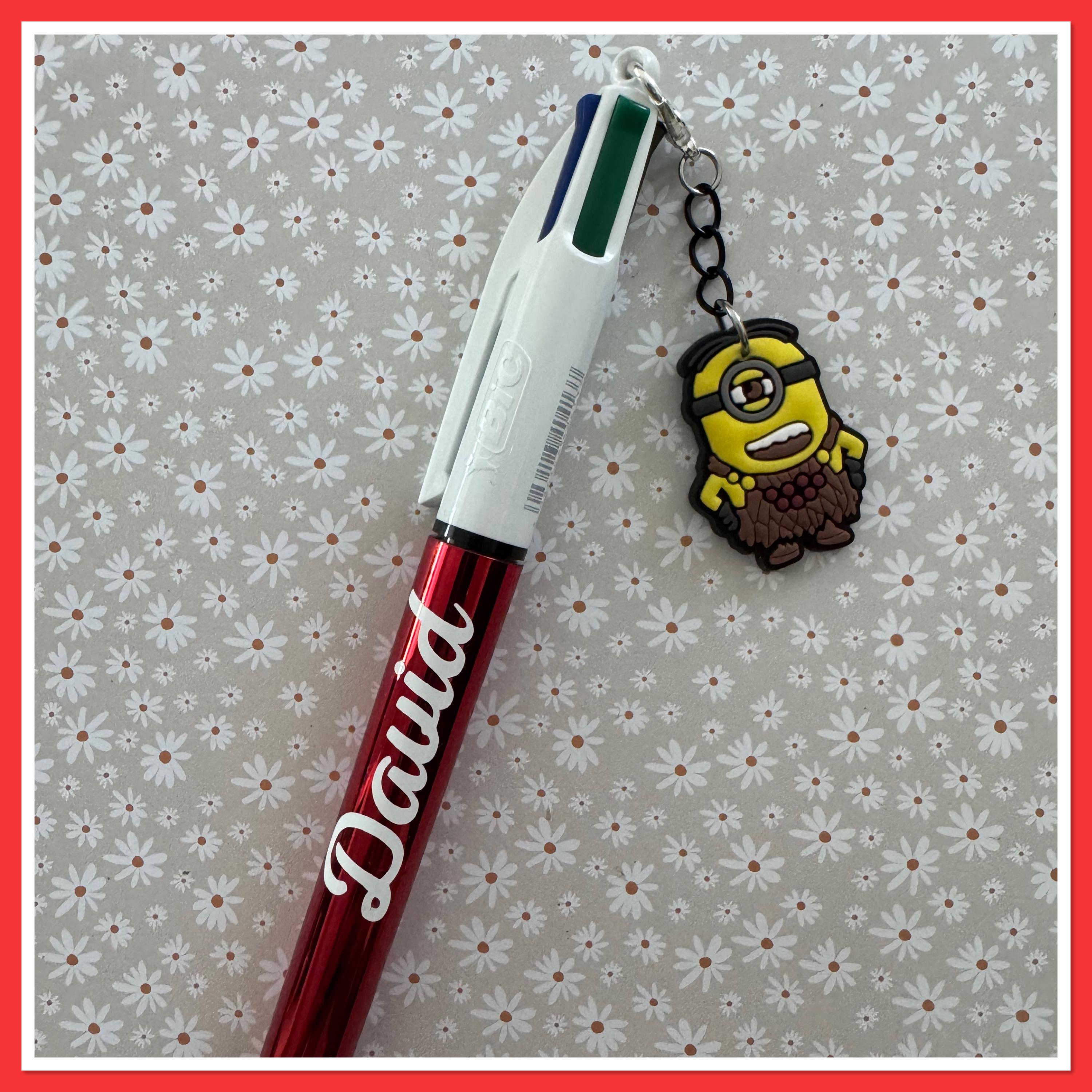 Personalized 4-color Bic pen with CUTE charm