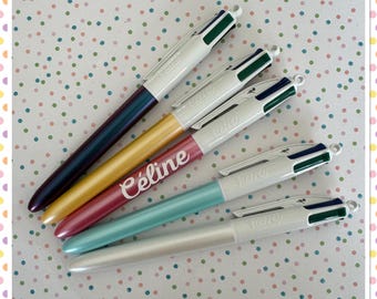 Personalized 4-color Bic pen, sorry collection with varnish finish