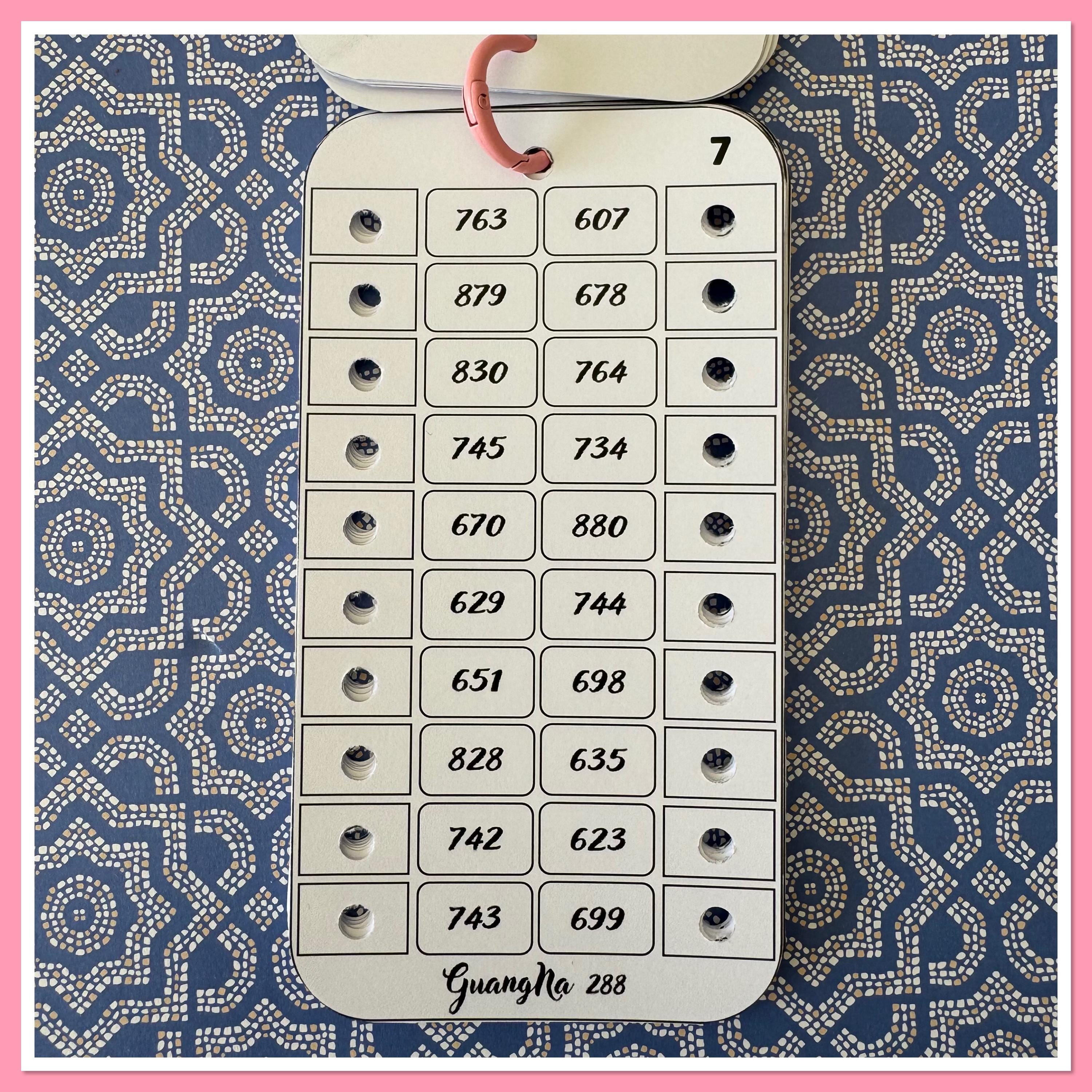 Guangna 288 Color Chart - Numbered Color Chart - Choice of Initial ...