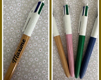 Personalized 4-color Bic pen with varnish finish