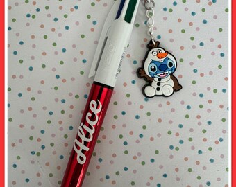 Personalized 4-color Bic pen with STITCH charm